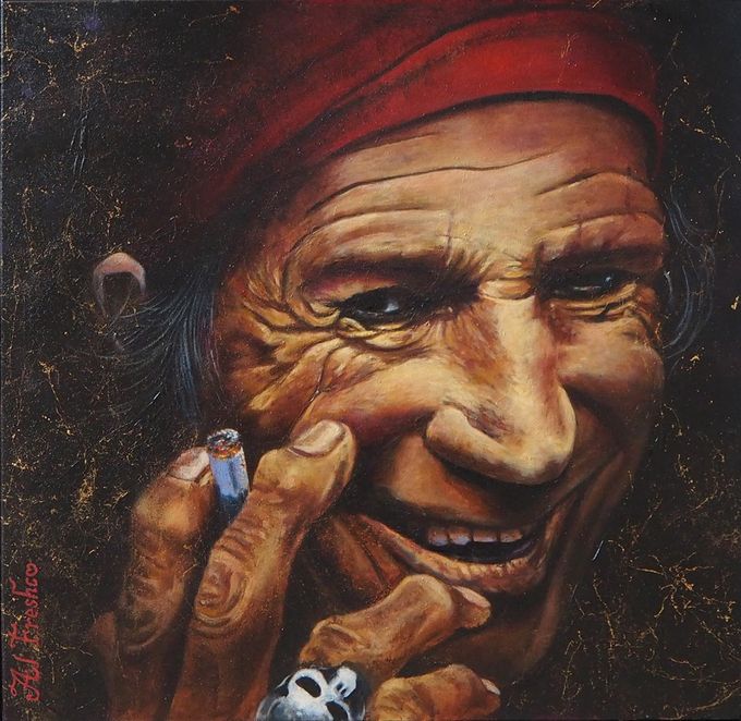 'Al Freshco' Keith olieverf op canvas 70 x 70 cm  €1750,-